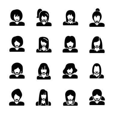 Kadın simgeleri paketi. Ayrı semboller koleksiyonu 