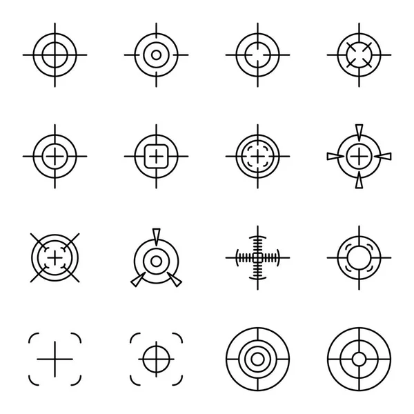 Fadenkreuz Symbole Packen Vereinzelte Symbolsammlung — Stockvektor