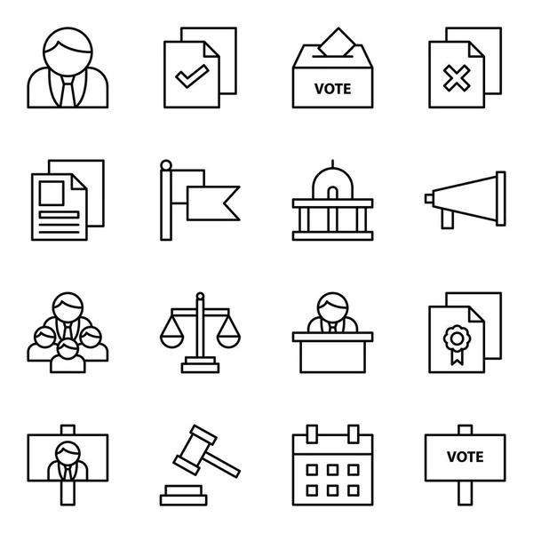 Ikony Demokracji Się Pakują Zbiór Pojedynczych Symboli — Wektor stockowy