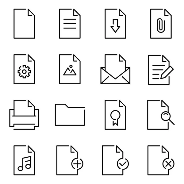 Vector Set Document Icons — Stock Vector