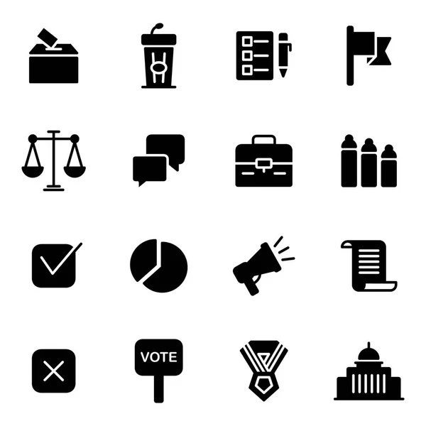 Verkiezingspictogrammen Verzameling Geïsoleerde Symbolen — Stockvector