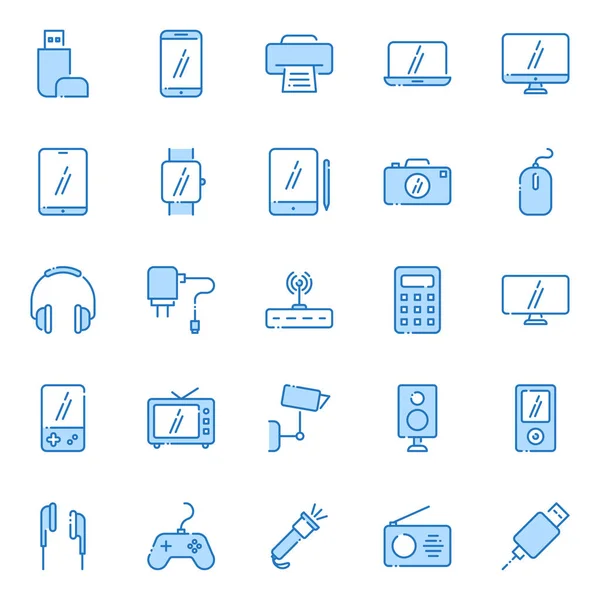 Pack Icônes Appareils Électroniques Collection Symboles Isolés — Image vectorielle