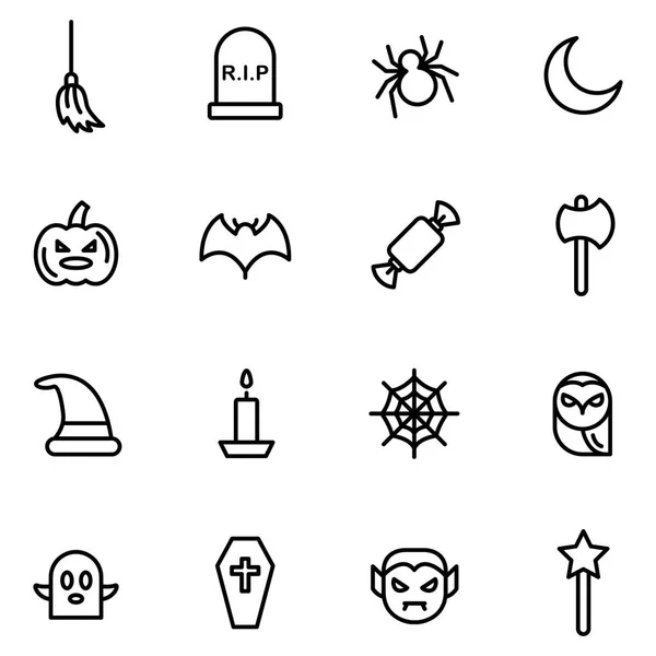 Halloween Ikonjai Izolált Szimbólumok Gyűjtése — Stock Vector