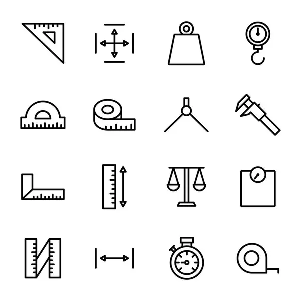 Вимірювання Пакунків Піктограм Колекція Ізольованих Символів — стоковий вектор