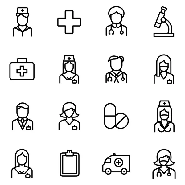 Medische Iconen Inpakken Verzameling Geïsoleerde Symbolen — Stockvector