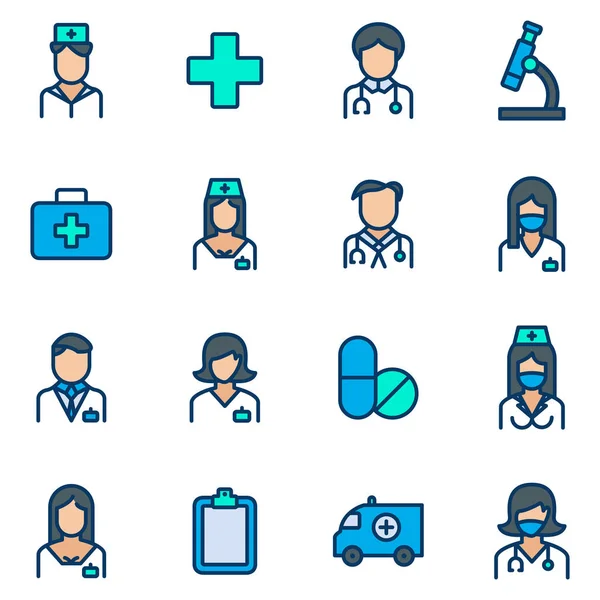 Medical Icons Pack Isolated Symbols Collection — Stock Vector