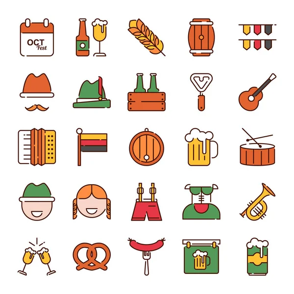 Ekim Festivali ikonları paketi. Ayrı semboller koleksiyonu 