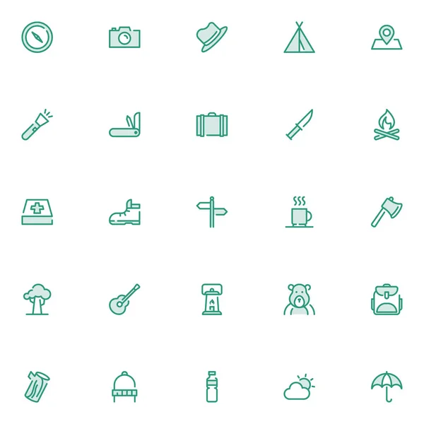 Paquete Iconos Safari Colección Símbolos Aislados — Vector de stock