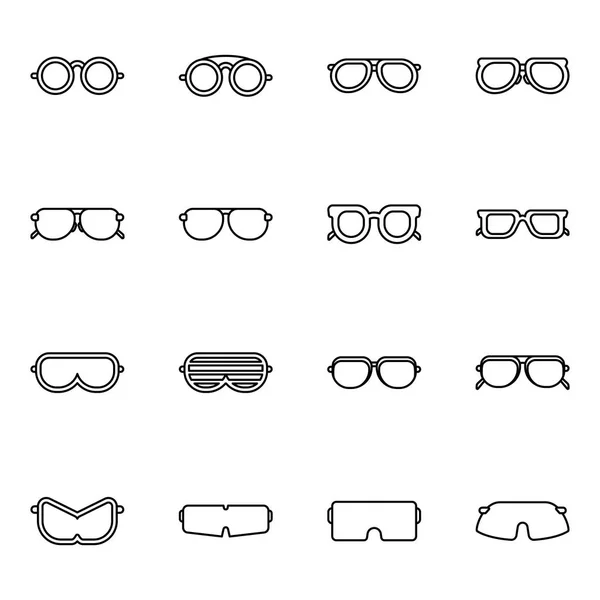 Solglasögon Ikoner Pack Insamling Isolerade Symboler — Stock vektor