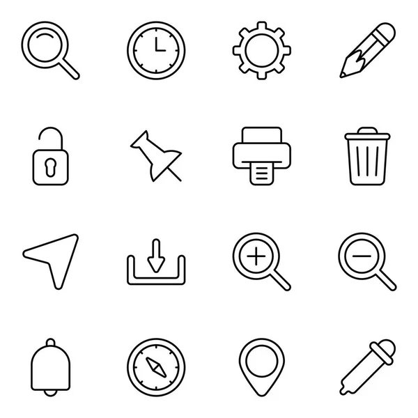 Ferramenta Icons Pack Coleção Símbolos Isolados —  Vetores de Stock
