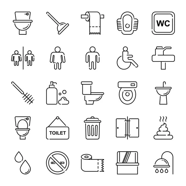 Des Icônes Toilettes Collection Symboles Isolés — Image vectorielle
