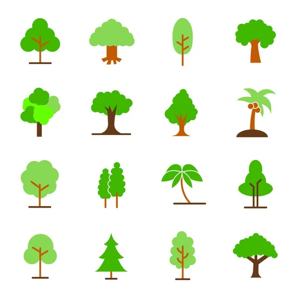 树的图标包装 孤立的符号集合 — 图库矢量图片