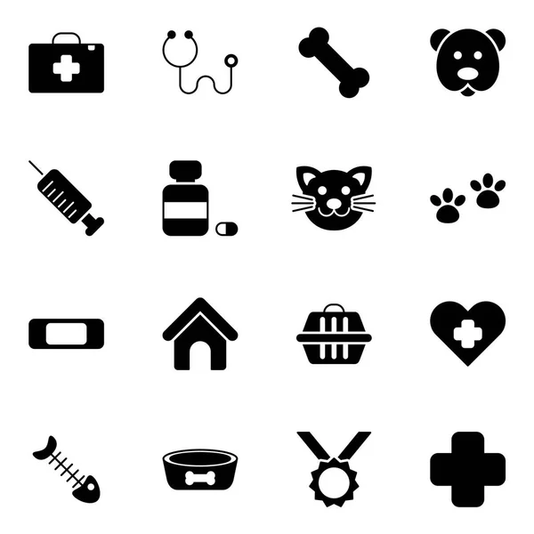Tierärztliche Symbole Packen Vereinzelte Symbolsammlung — Stockvektor