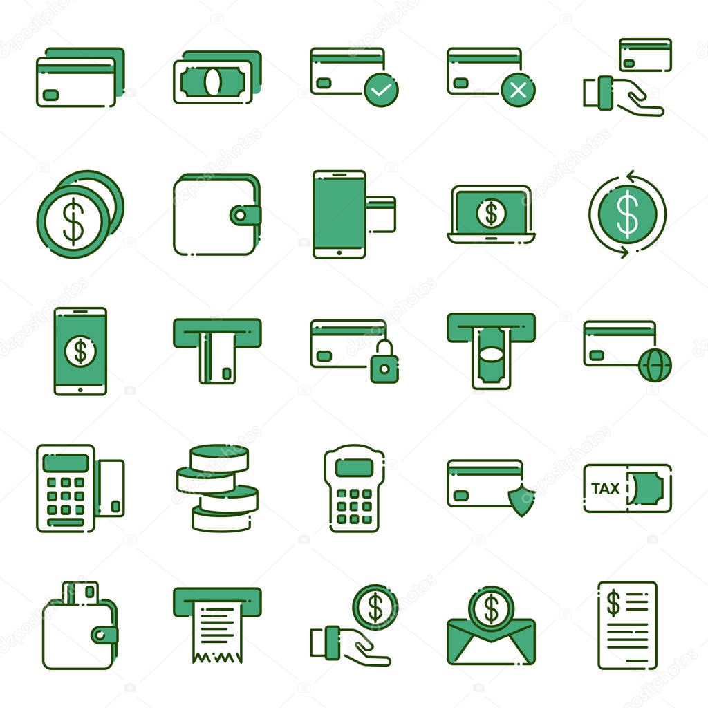 Payment icons pack. Isolated symbols collection 