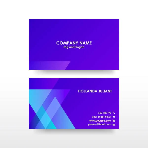 Modelo Cartão Visita Dupla Face Criativo Elegante Design Simples Limpo — Vetor de Stock
