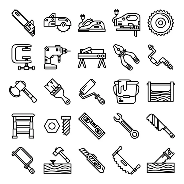 Pacote de ícones de carpinteiro —  Vetores de Stock