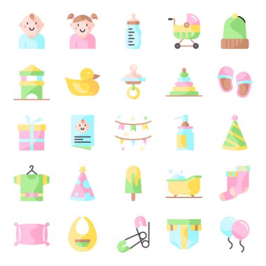 Bebek duş simgeleri paketi