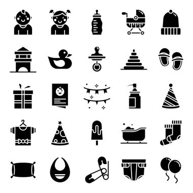 Bebek duş simgeleri paketi