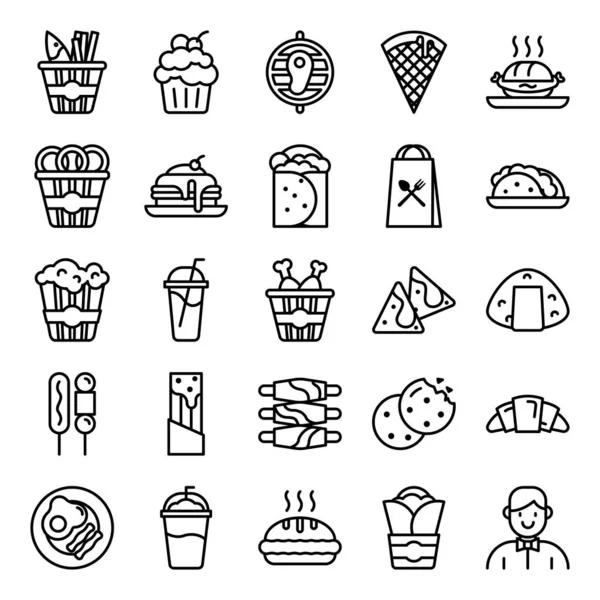 Fast food icons pack — Stock Vector
