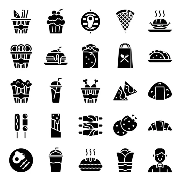 Fast food icons pack — Stock Vector