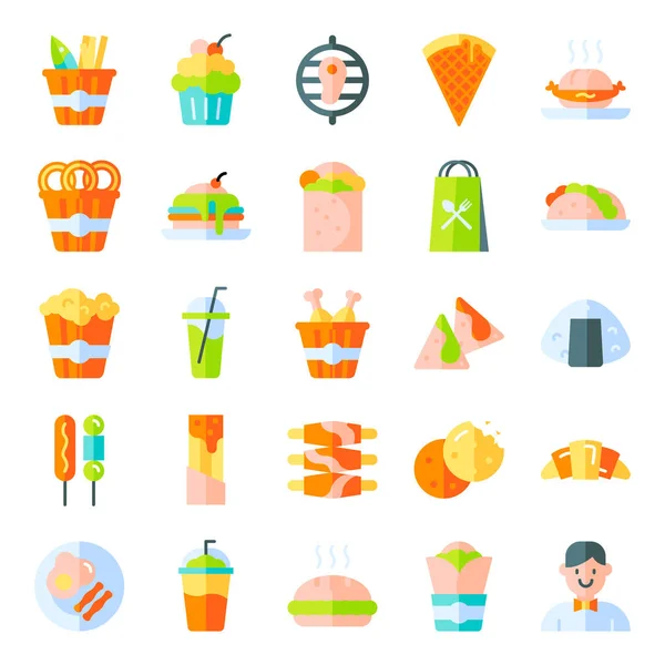 Fast food icônes pack — Image vectorielle