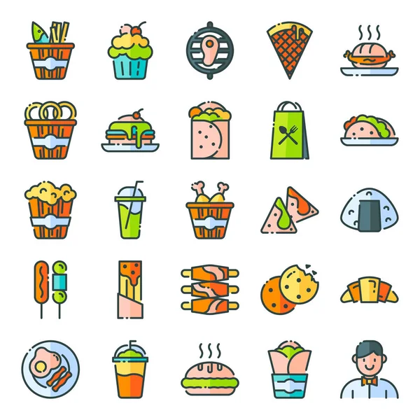 Fast food icons pack — Stock Vector