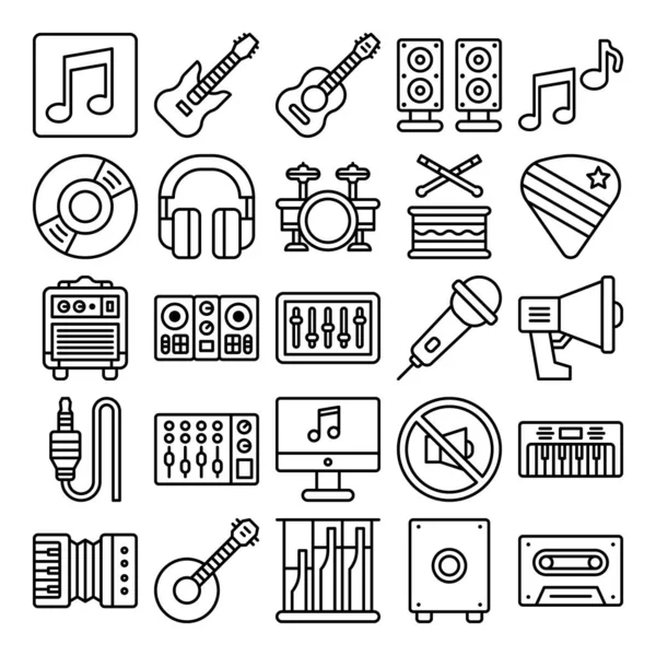 Pack icônes de musique — Image vectorielle