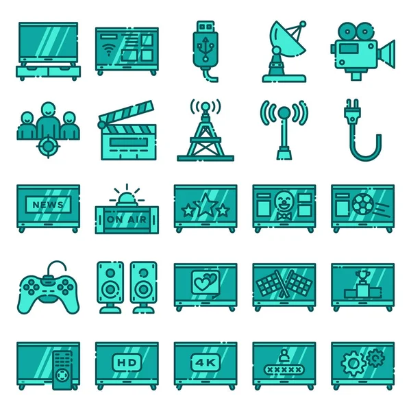 Pack icônes de télévision — Image vectorielle