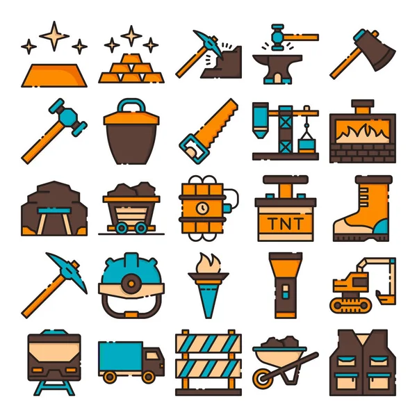 Gold mining icons pack