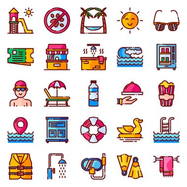 Su parkı simgeleri paketi