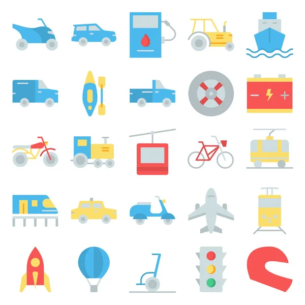 Paquete iconos de transporte — Vector de stock