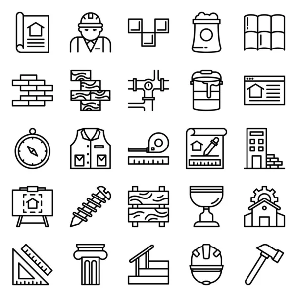 Architecture icons pack — Stock Vector