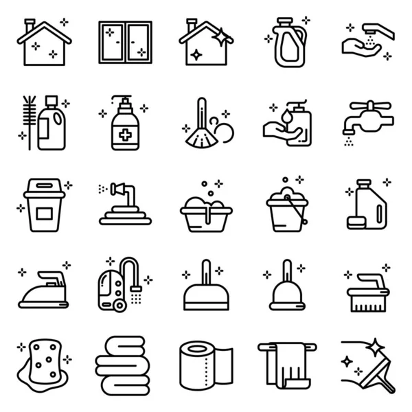 Cleaning icons pack — Stock Vector