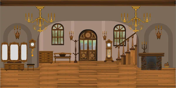 Interior del salón — Vector de stock