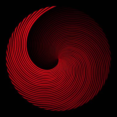 siyah bir arka plan üzerinde kırmızı bir spiral şeklinde kare arka plan