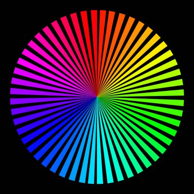 Arka plan siyah bir zemin üzerine ışınlarının renkli bir top şeklinde