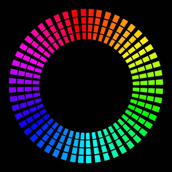 V podobě barevných paprsků v podobě kruhu na černém pozadí. Vektorové ilustrace pro web design — Stockový vektor