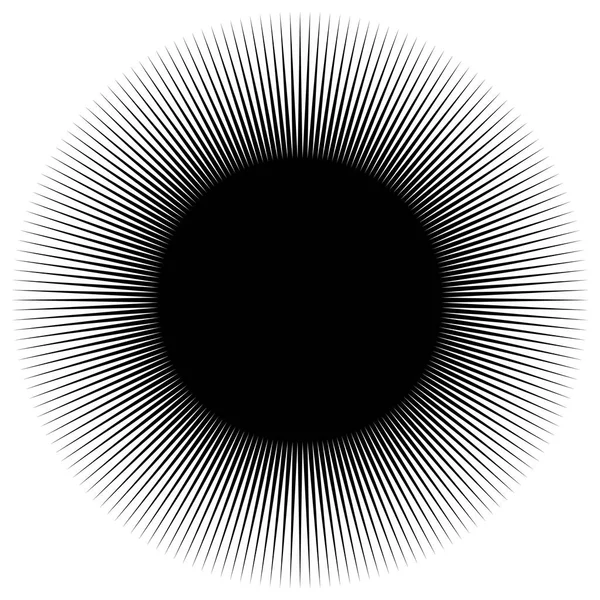 Fondo en forma de una bola negra de rayos sobre un fondo blanco — Archivo Imágenes Vectoriales
