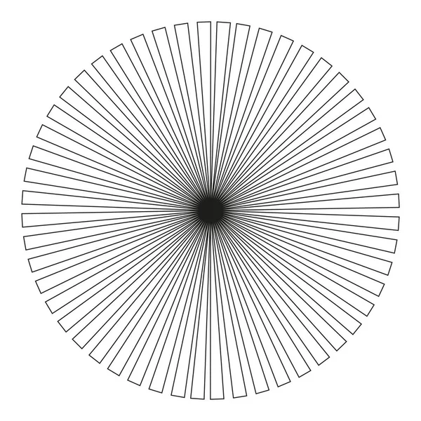 Fondo en forma de una bola negra de rayos sobre un fondo blanco — Archivo Imágenes Vectoriales
