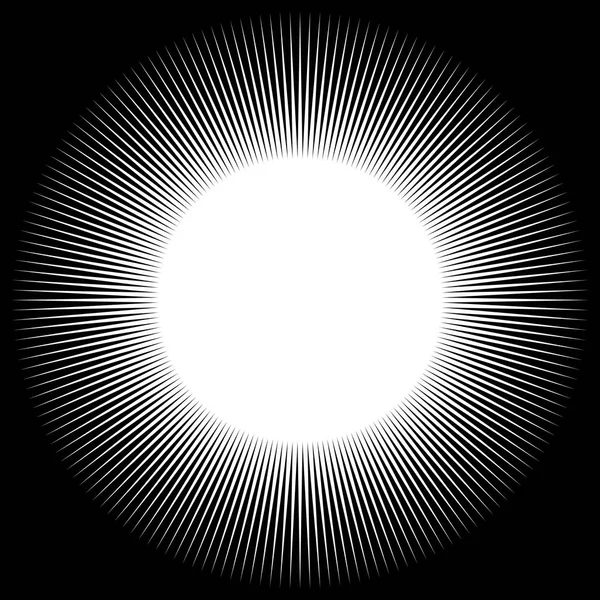 Fondo en forma de esfera blanca de rayos sobre fondo negro — Archivo Imágenes Vectoriales