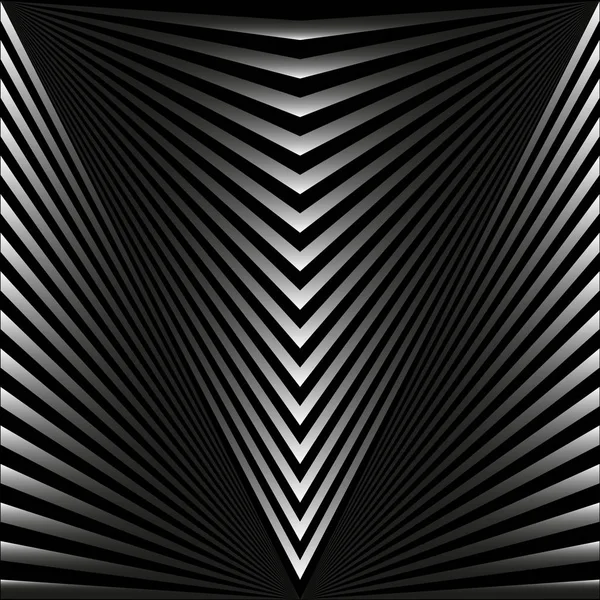 Nahtloser abstrakter Hintergrund in Form von grauen Strahlen und Streifen auf Schwarz. — Stockvektor