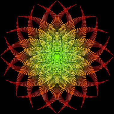 Arka plan, doku, soyutlama. Renkli çiçek ya da yıldız siyah arka plan üzerine yalıtılmıştır. Web tasarımı için şık vektör çizim