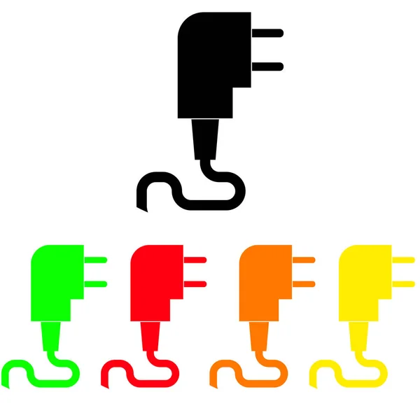 Set of colored icons plugs. Connector. Vector illustration — Stock Vector