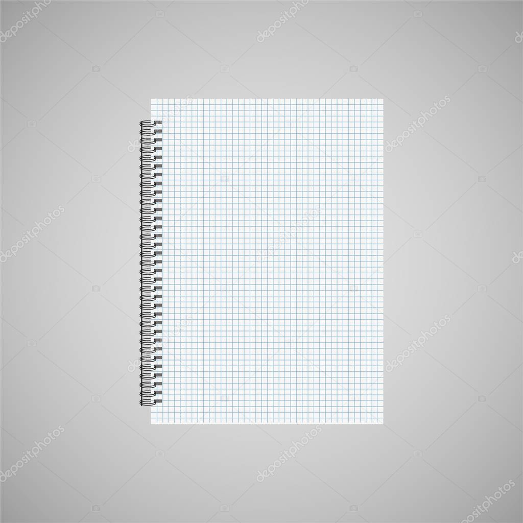 Blank wall calendar, realistic white sheet of paper with the cells of the gray background is insulated. stylish vector illustration for your design