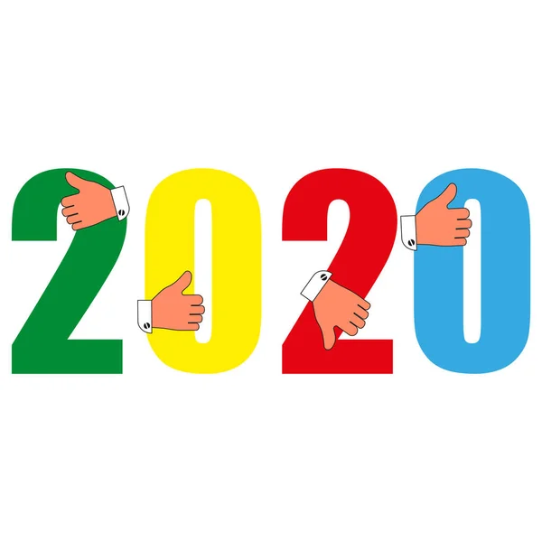 New 2020 year. Colored numbers in the hands — Stock Photo, Image