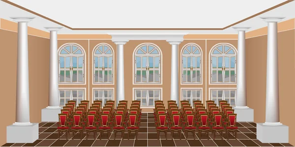 Interior Uma Sala Estar Brilhante Sala Concertos Com Cadeiras Grandes — Fotografia de Stock