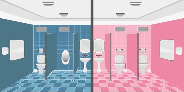 Innenraum Öffentlicher Toiletten Mit Einem Weiblichen Und Einem Männlichen Raum — Stockfoto