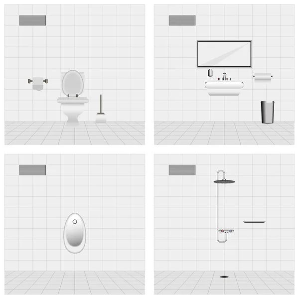 トイレとバスルームのインテリアのセット — ストック写真