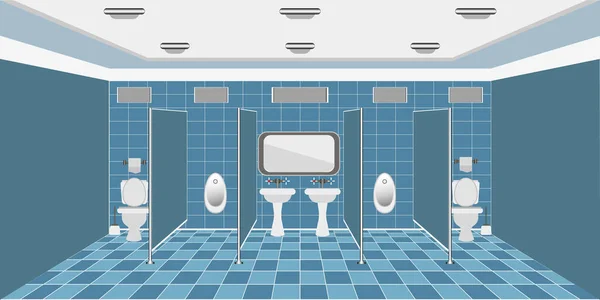 Achtergrond Vorm Van Een Openbaar Toilet Met Cabines Wastafels — Stockfoto