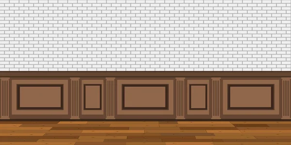 有砖墙的沙林木制风格客厅形式的大背景 — 图库照片